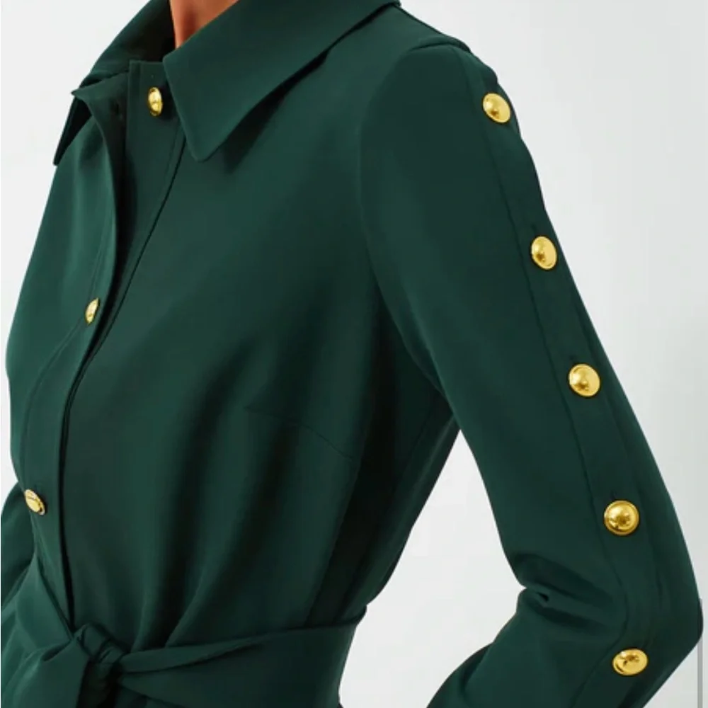 Forest Green Belted Sarah Dress - Picture 2 of 5